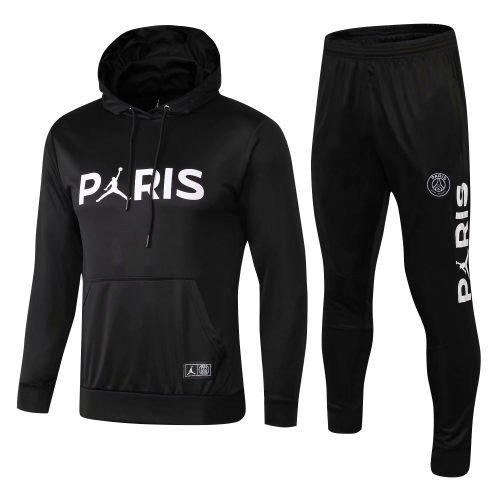 Kids PSG Air Jordan 18/19 Hoodie Sweat Top Tracksuit Black With Pants